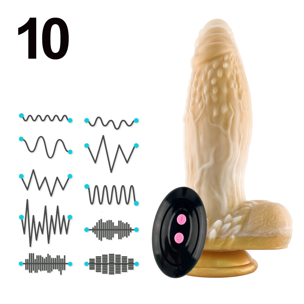 Liquid Silicone Series 8.4'' Rechargeable Thrusting Vibrating Dildo with Remote