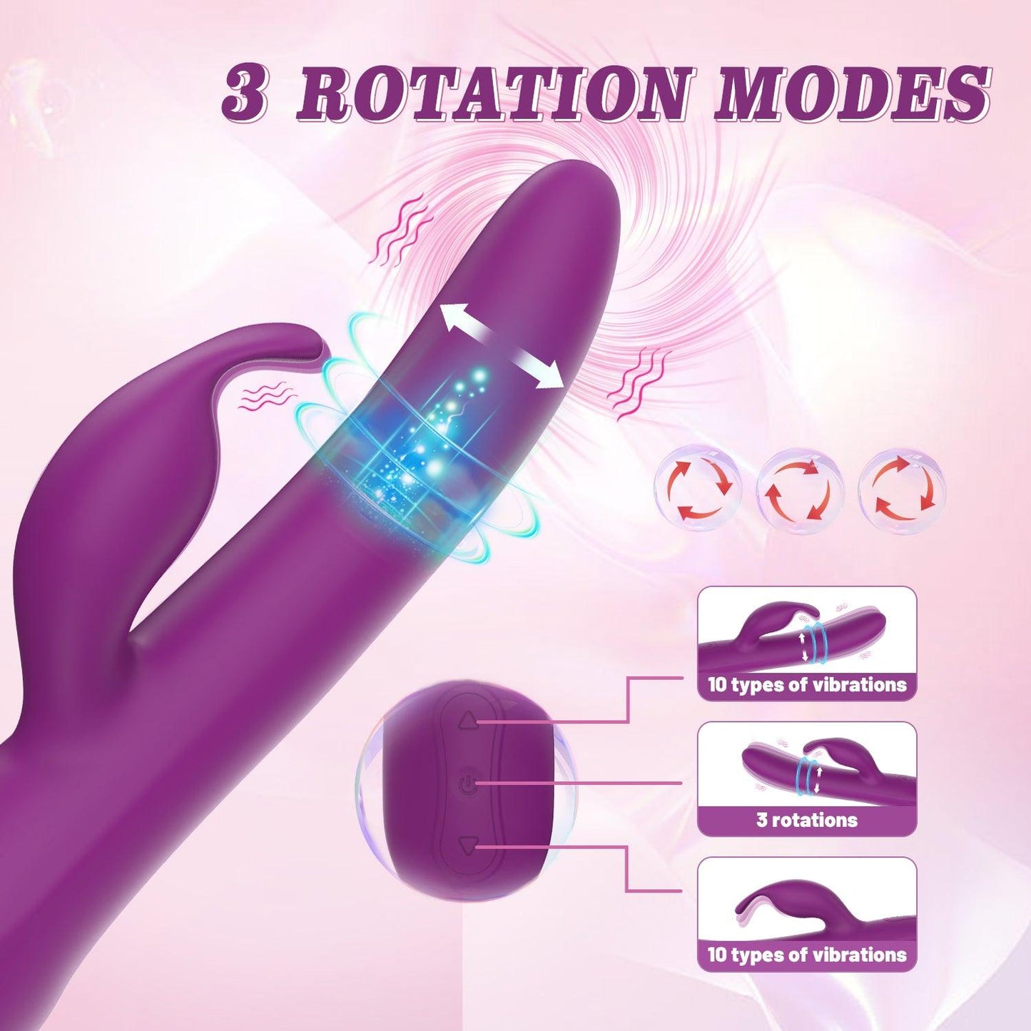 y.Love Newman 360 Rotation & Vibrating Ultra Wave Rabbit Vibrator