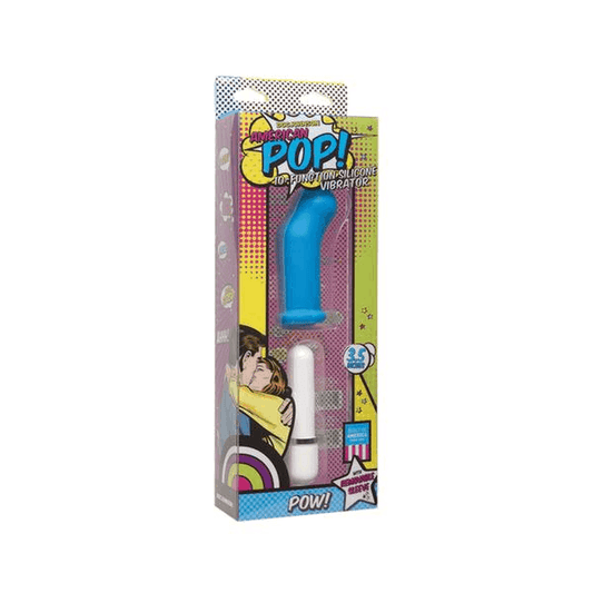 Doc Johnson American Pop! Pow 10 Function Silicone Vibrator - Blue