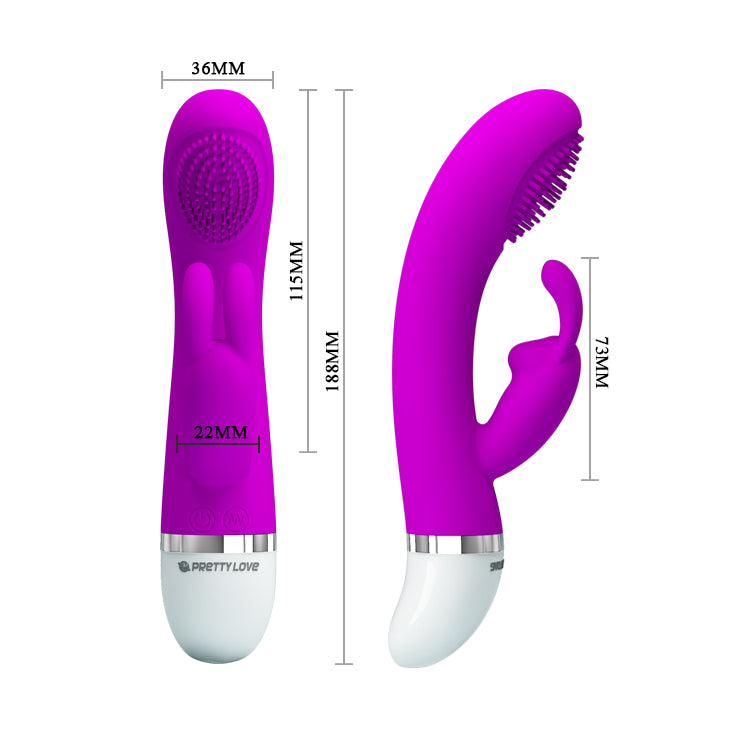 Pretty Love by Baile Silicone Rabbit Vibrator Christ - Purple