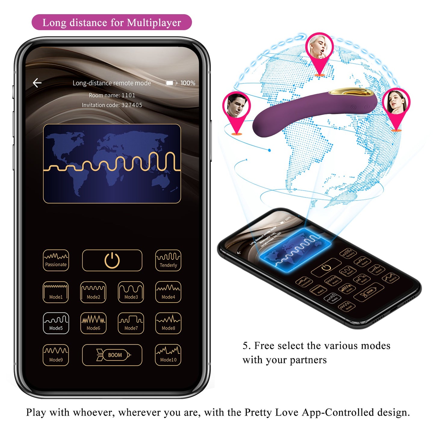 Pretty Love Ethan Rechargeable G-Spot Vibrator with App Control