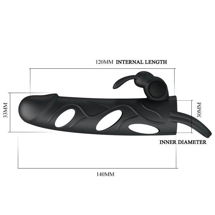 Pretty Love by Baile 5.5" Vibrating Extender with Ball Strap - Black