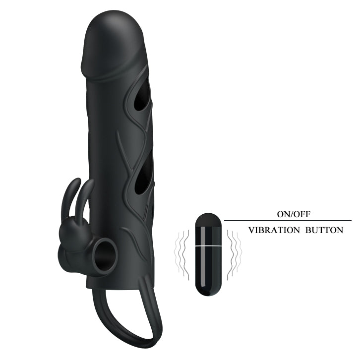 Pretty Love by Baile 5.5" Vibrating Extender with Ball Strap - Black