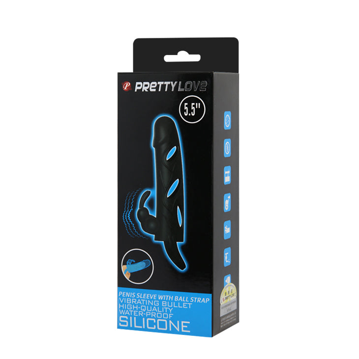 Pretty Love by Baile 5.5" Vibrating Extender with Ball Strap - Black