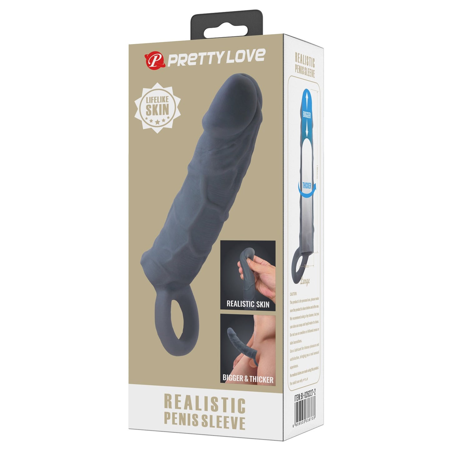Pretty Love Large Realistic Penis Sleeve