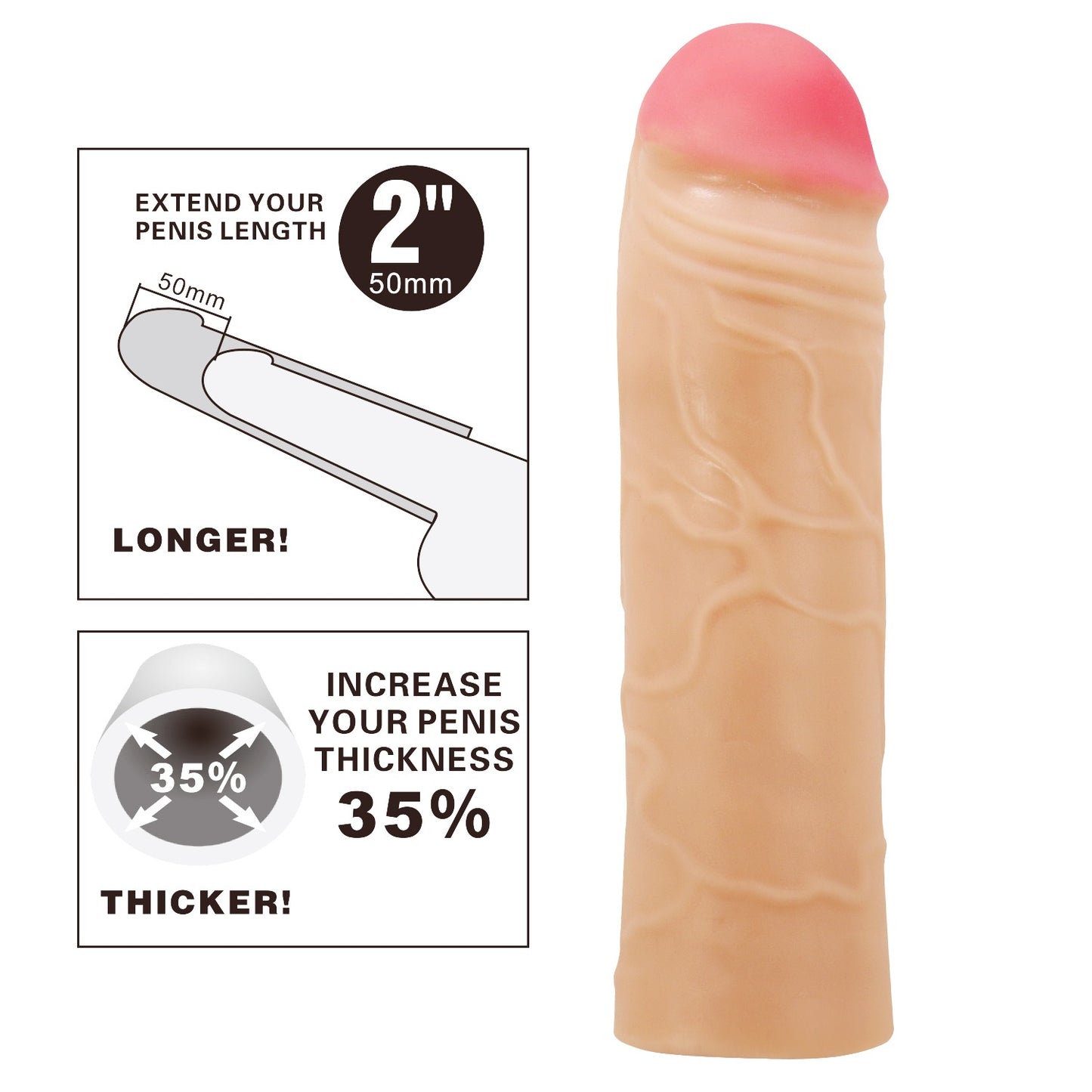 Pretty Love Chane 2" Extended Series Penis Sleeve