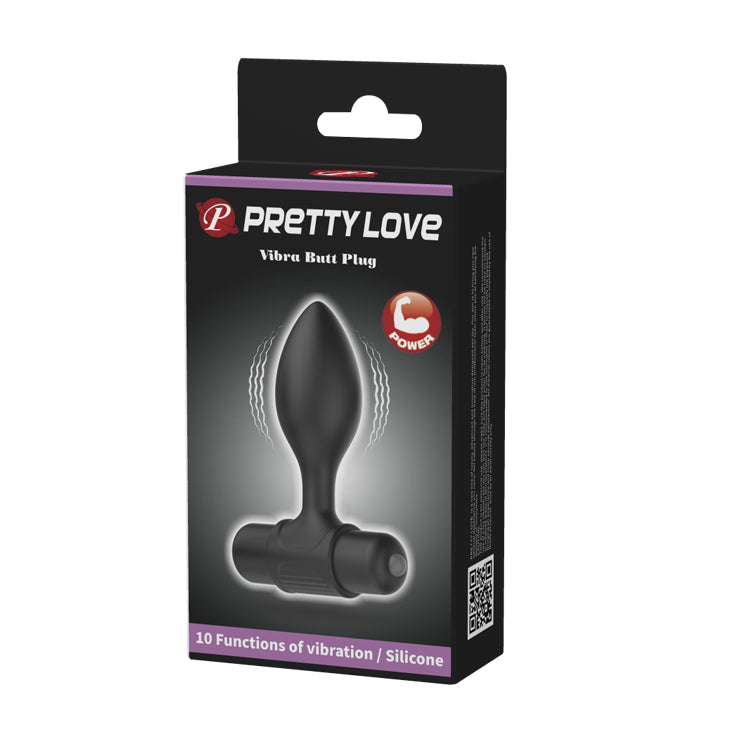 Pretty Love by Baile Vibra Vibrating Butt Plug - Black