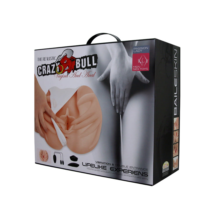 Crazy Bull by Baile The Realistic Vagina & Anal Lifelike Experiens Passion Lady Vibrating Masturbator - Light