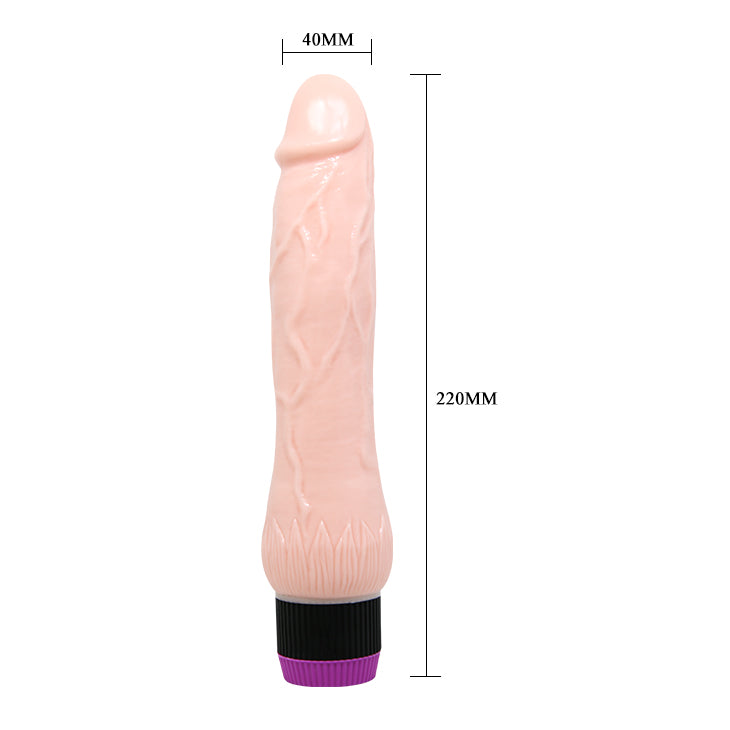 Baile Realistic Cock 9" Powerful Multi-Speed Vibrator - Light