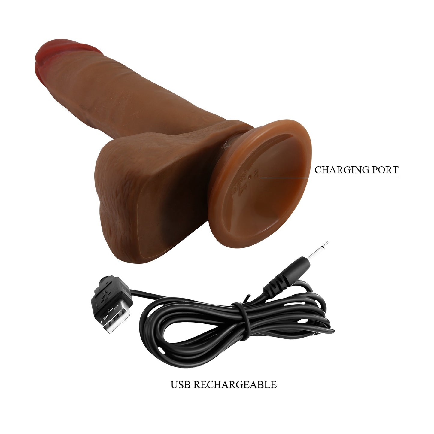 Beautiful Encounter Abel Rechargeable 7.5" Thrusting & Rotating Vibrating Dildo