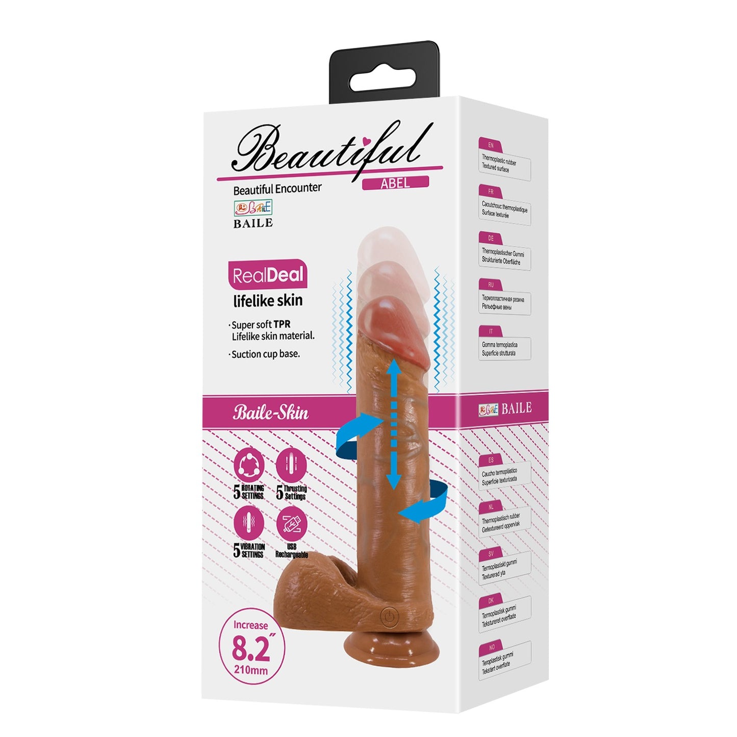 Beautiful Encounter Abel Rechargeable 7.5" Thrusting & Rotating Vibrating Dildo