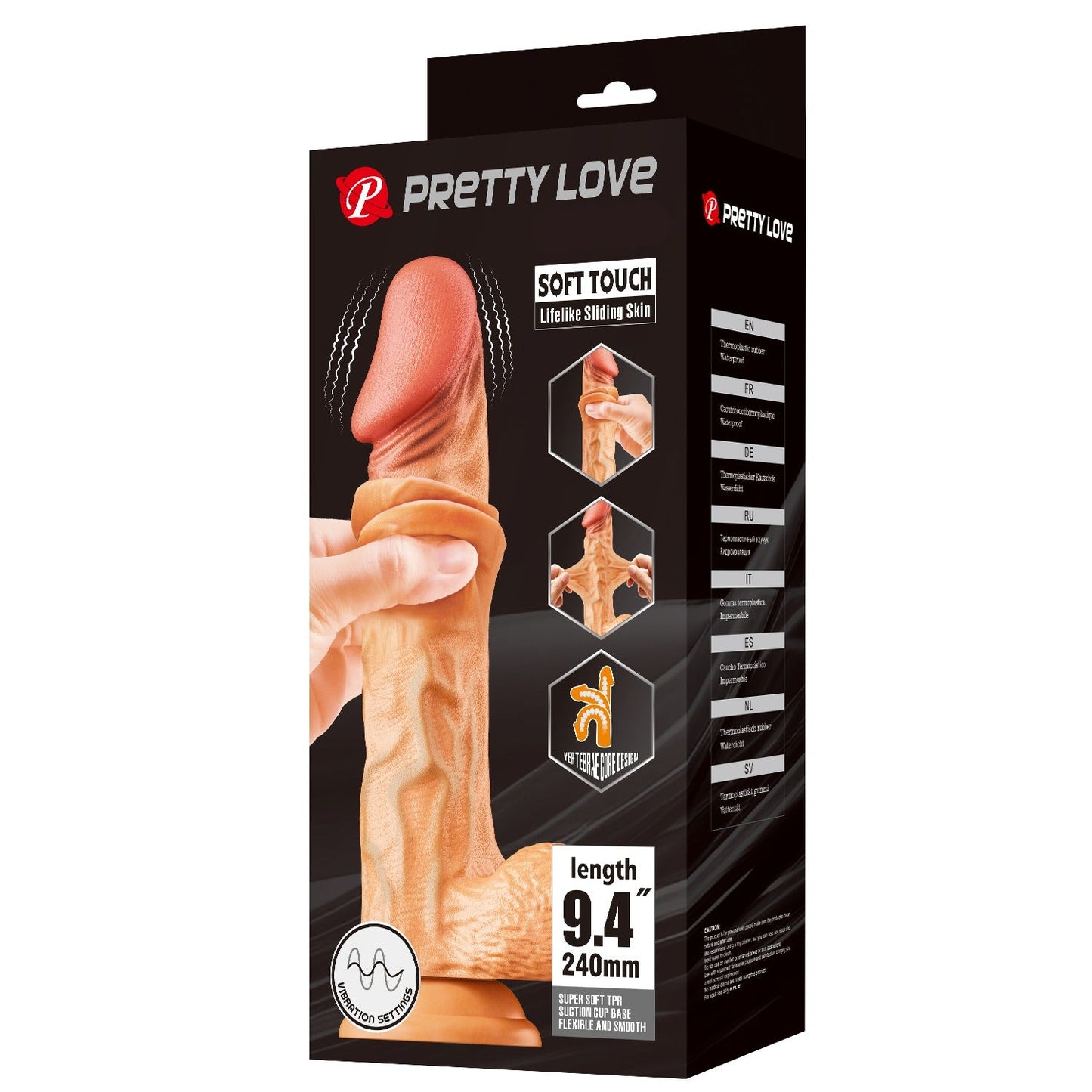 Pretty Love Buraq 9.4'' Vibrating Realistic Dildo with Balls