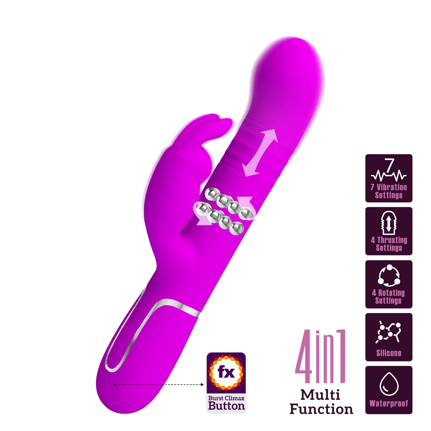 Pretty Love Twinkled Tenderness Thrusting & Rotating Rabbit Vibrator - Coale