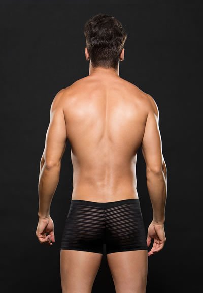 Envy E052-BLK Striped Microfibre Low-Rise Boxer - M/L - Black