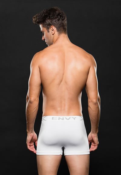 Envy E063-WHT Seamless Boxer with Logo - S/M - White