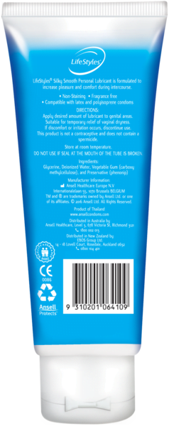 Ansell Lifestyles Silky Smooth Waterbased Lubricant 200g