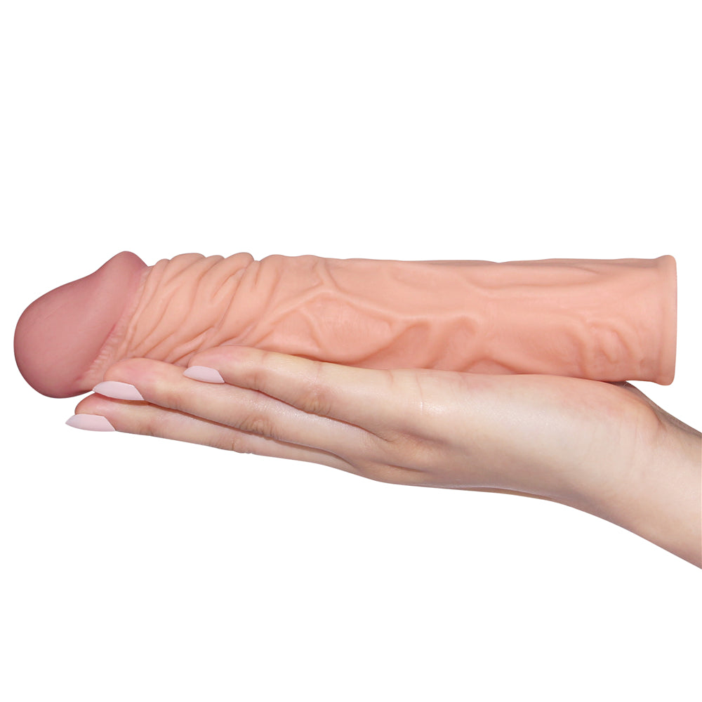 Lovetoy Products 2" Pleasure X-Tender Extra Veiny Extension Sleeve - Light