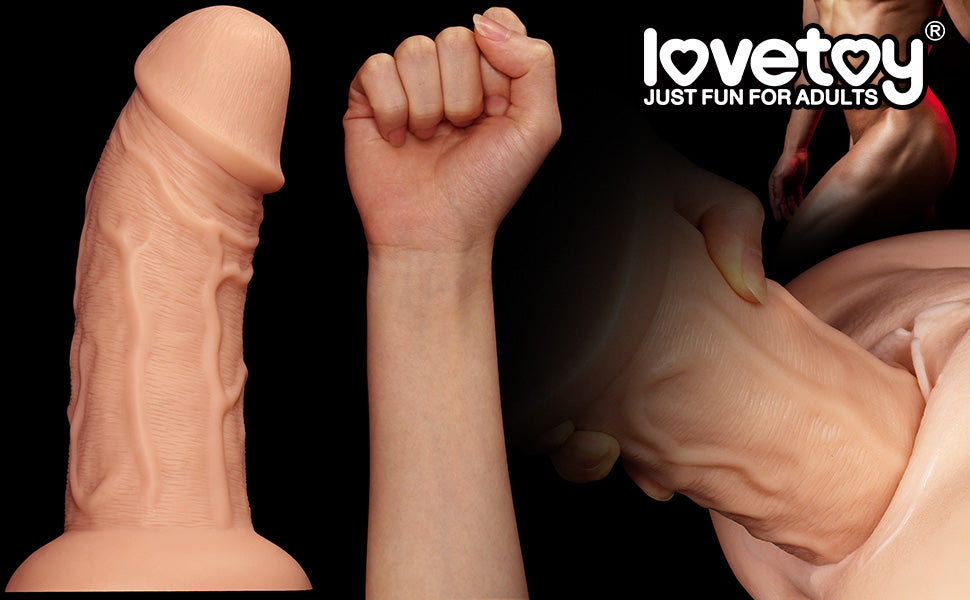 Lovetoy Products 9.5'' Realistic Curved Dildo - Light