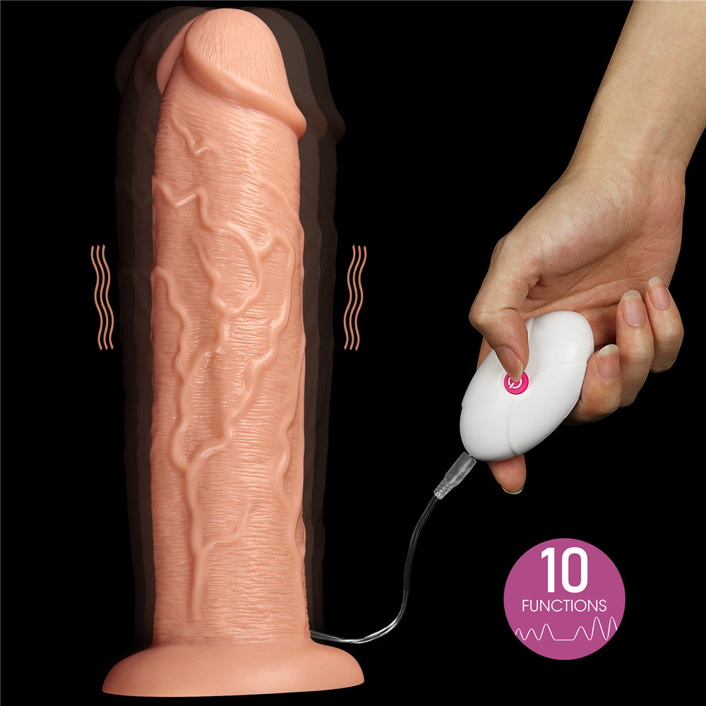 Lovetoy Products 11'' King Size Realistic Long Vibrating Dildo