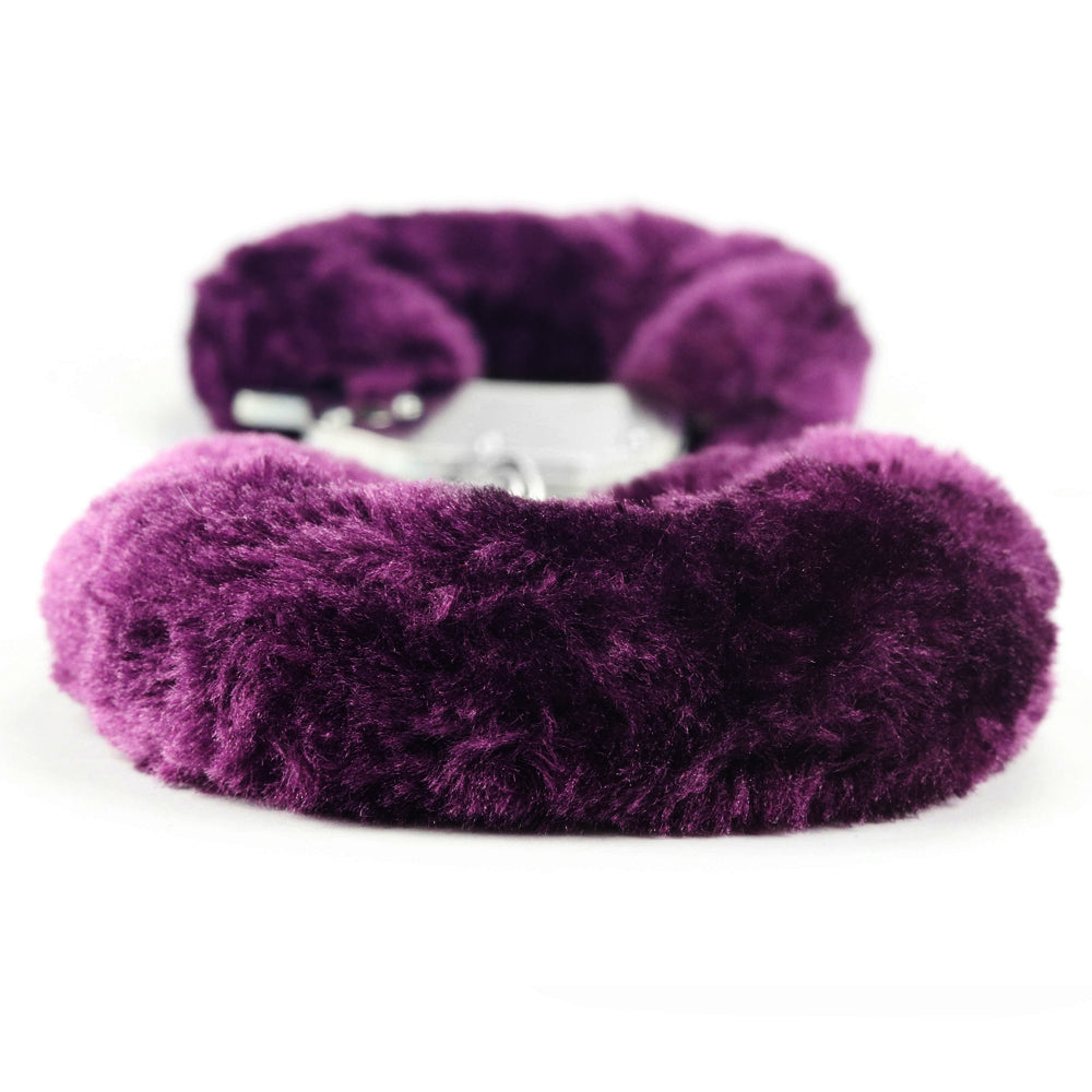 Lovetoy Products Fetish Pleasure Fluffy Hand Cuffs - Purple