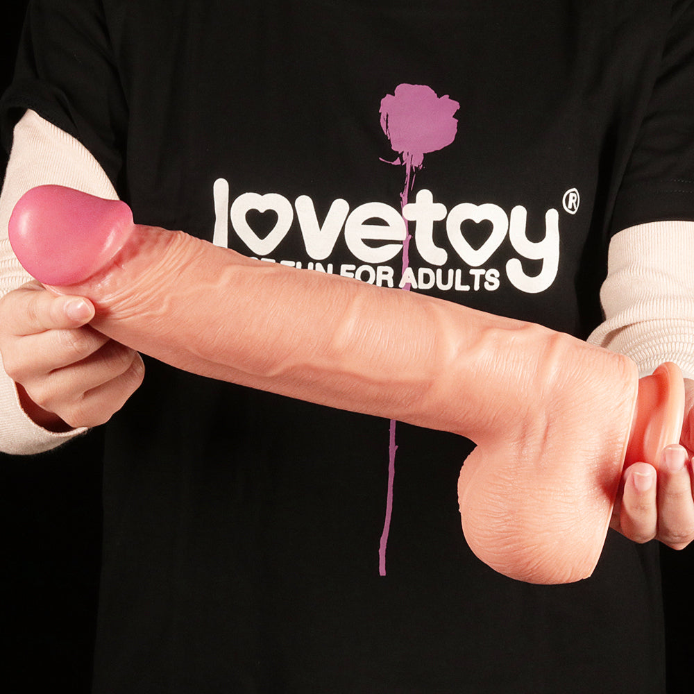 Lovetoy Products Dual Layered Silicone 12" Nature Cock - Light