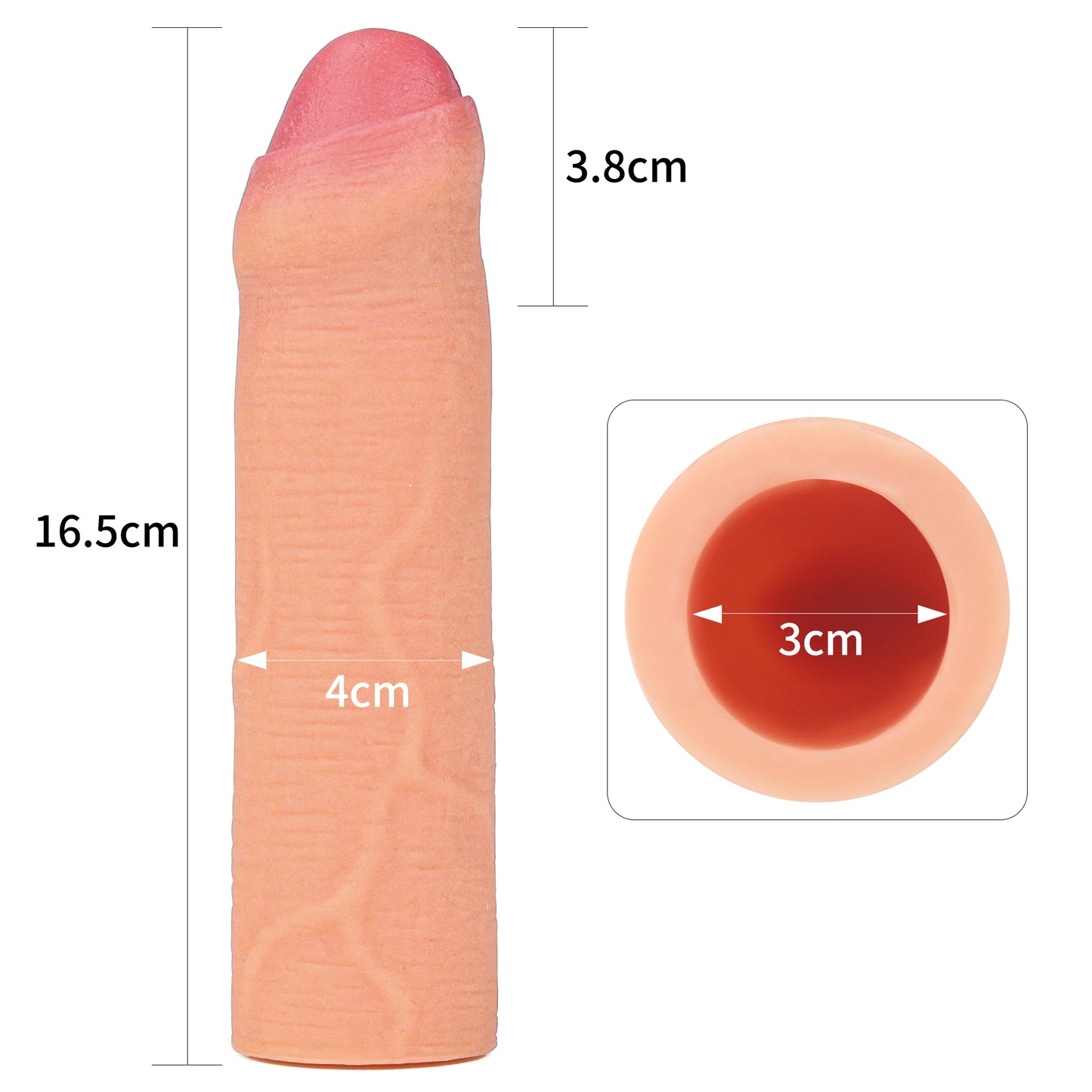 Lovetoy Products Revolutionary Silicone Uncut Nature Extender +1" Penis Extension - Light