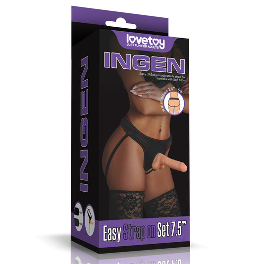 Lovetoy Products Ingen Easy Strap On with Balls Set 7.5"