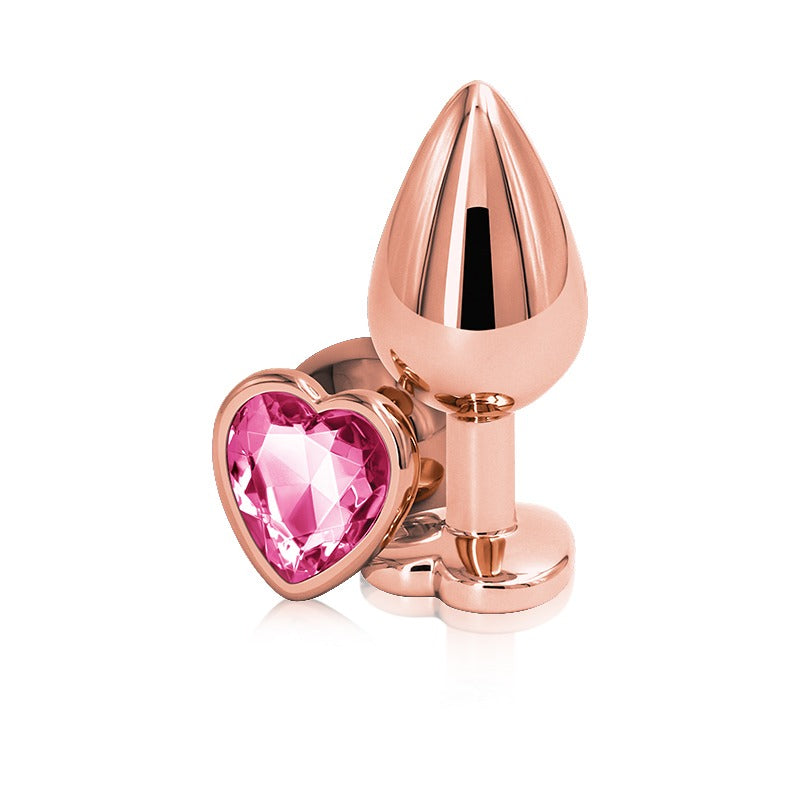 NS Novelties Rear Assets Rose Gold Heart Jewelled Butt Plug - Medium