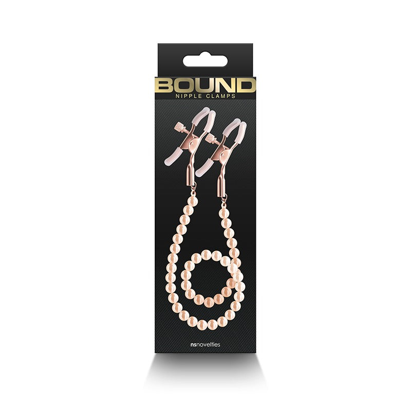 NS Novelties DC1 Bound Nipple Clamps - Rose Gold