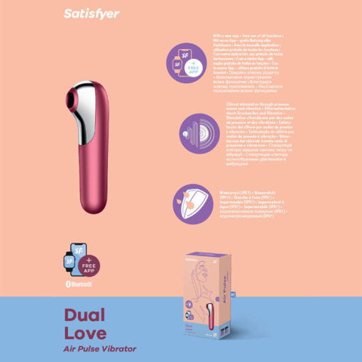 Satisfyer Dual Love Air Pulse Vibrator with App - Red