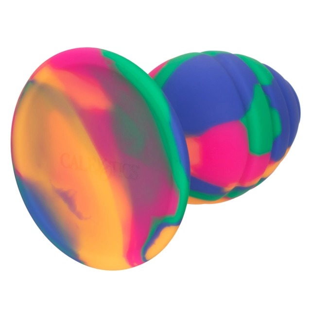 CalExotics Cheeky Swirl Tie Dye Butt Plug - Medium - Tie Dye