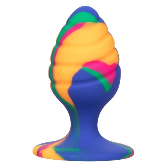 CalExotics Cheeky Swirl Tie Dye Butt Plug - Medium - Tie Dye