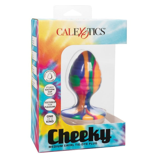 CalExotics Cheeky Swirl Tie Dye Butt Plug - Medium - Tie Dye