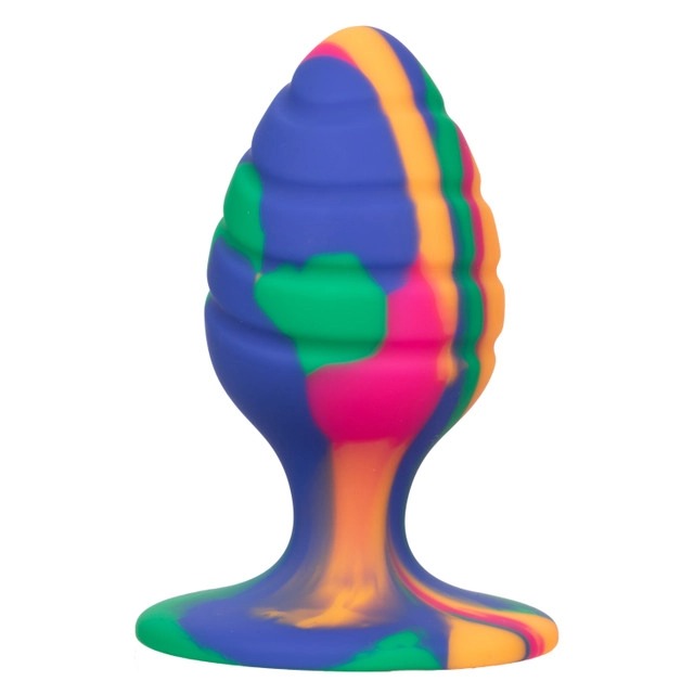 CalExotics Cheeky Swirl Tie Dye Butt Plug - Medium - Tie Dye