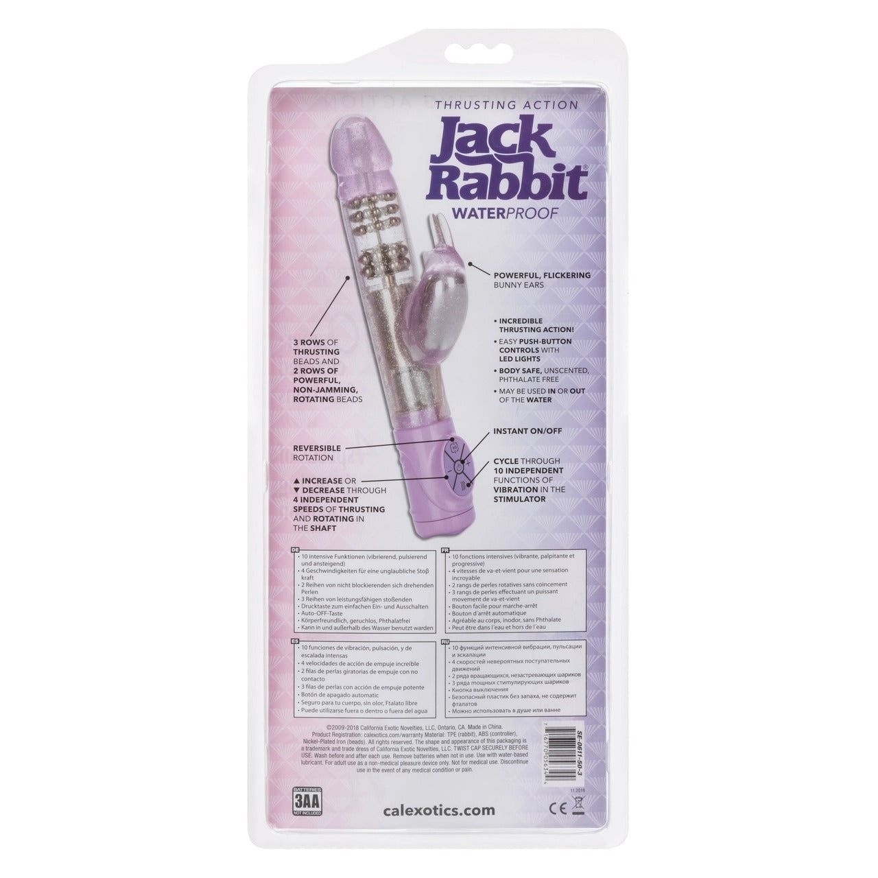 CalExotics Jack Rabbit Thrusting Action Rabbit Vibrator - Purple