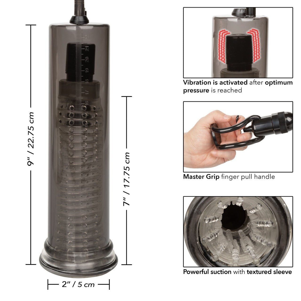 CalExotics Optimum Series Rechargeable Vibro Air Pump - Smoke