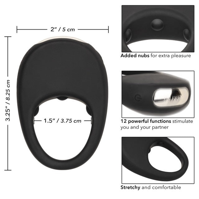 CalExotics Rechargeable Vibrating Pleasure Ring - Black
