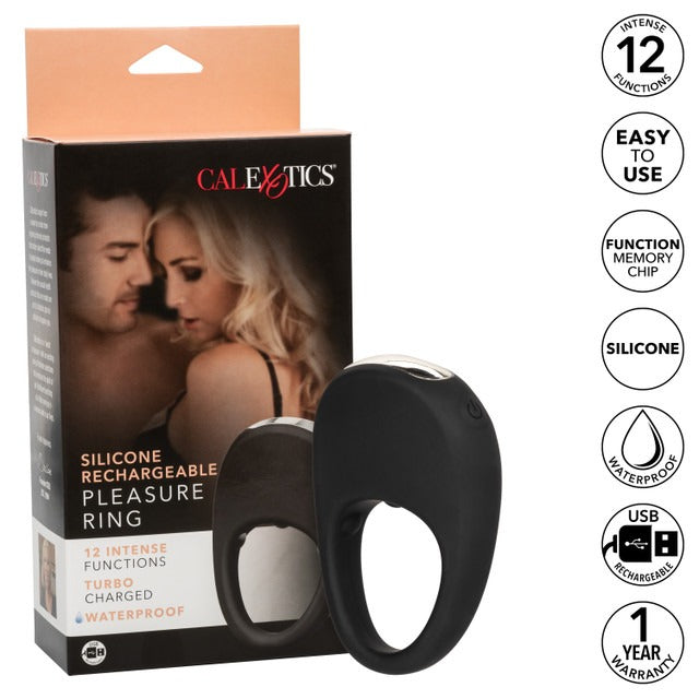 CalExotics Rechargeable Vibrating Pleasure Ring - Black