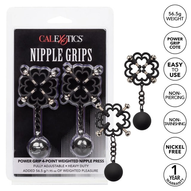 CalExotics Nipple Grips Power Grip 4-Point Weighted Nipple Press