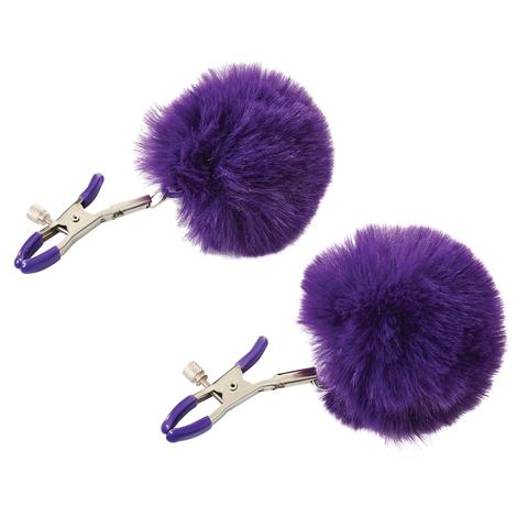 Sportsheets Sincerely Fur Nipple Clips - Purple