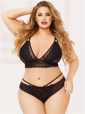 Seven 'Til Midnight 10884X Catalina Mesh Thong - 1XL/2XL - Black