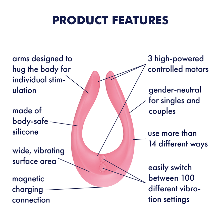 Satisfyer Partner Endless Joy Multifun 2 Rechargeable Couples Stimulator - Pink