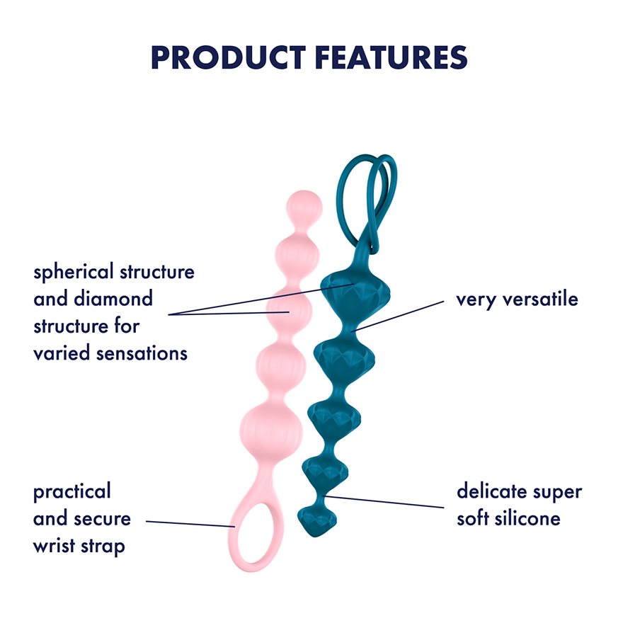 Satisfyer Love Beads Super Soft Silicone Anal Beads - Multicoloured