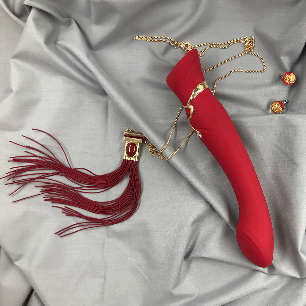 Zalo Queen G-Spot PulseWave Rechargeable Heating Vibrator - Wine Red