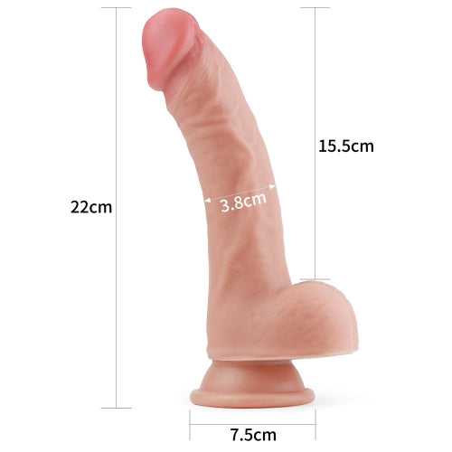 Lovetoy Products Dual Layered Silicone 8" Nature Cock