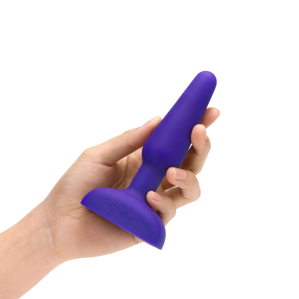 b-Vibe Trio Rechargeable Butt Plug with Remote - Purple
