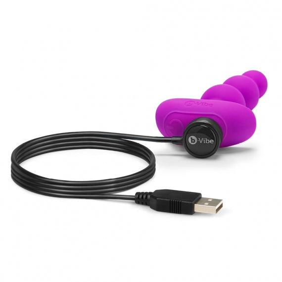 b-Vibe Triplet Rechargeable Beads with Remote - Fushia