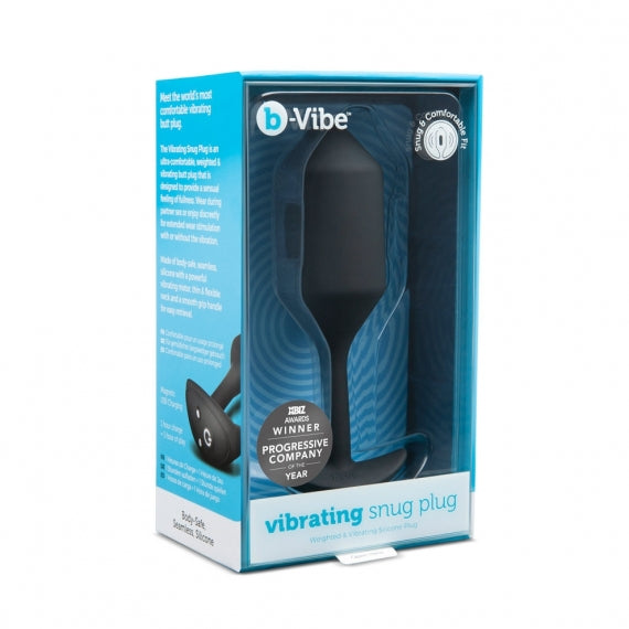b-Vibe Rechargeable Vibrating 4 Snug Plug - Black
