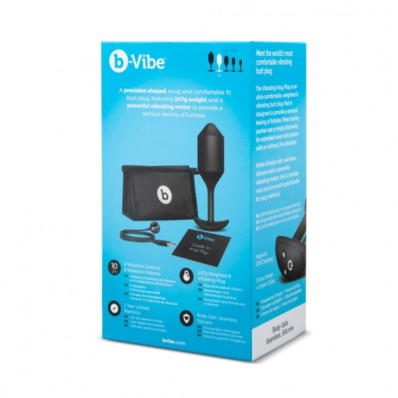 b-Vibe Rechargeable Vibrating 4 Snug Plug - Black