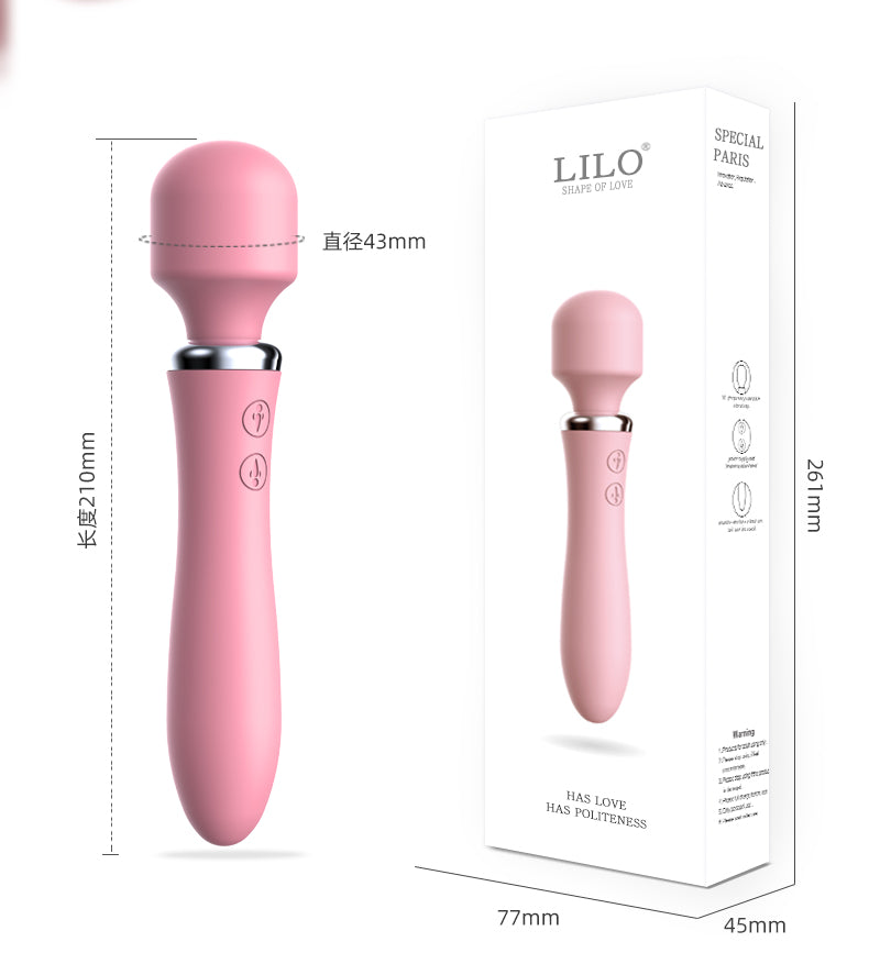 Lilo Shape of Love Rechargeable Double Ended Massage Vibrator - Pink